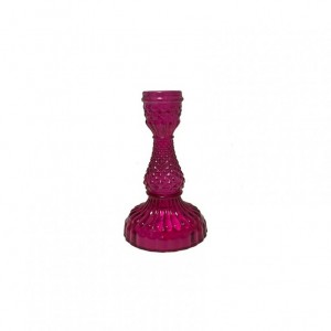 CANDELABRO VETRO D6,5 H10,5 - fucsia