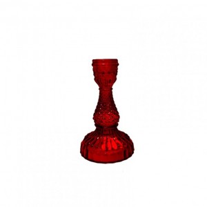 CANDELABRO VETRO D6,5 H10,5 - rosso