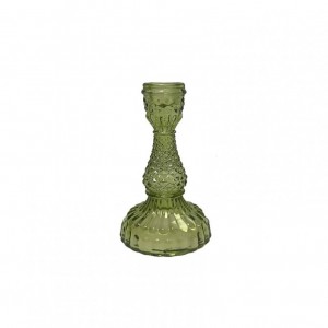 CANDELABRO VETRO D6,5 H10,5 - verde