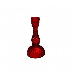 CANDELABRO VETRO D8,3 H16,3 - rosso