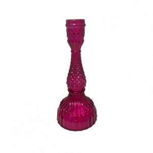 CANDELABRO VETRO D10 H20,8 - fucsia