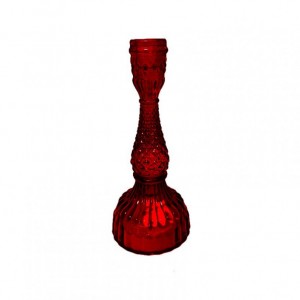 CANDELABRO VETRO D10 H20,8 - rosso