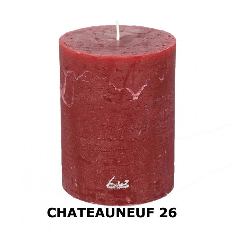 Rustic candle 13xd10cm - purple