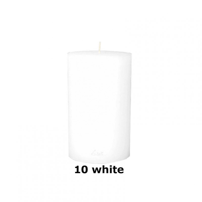 Rustic candle 13xd10cm - white