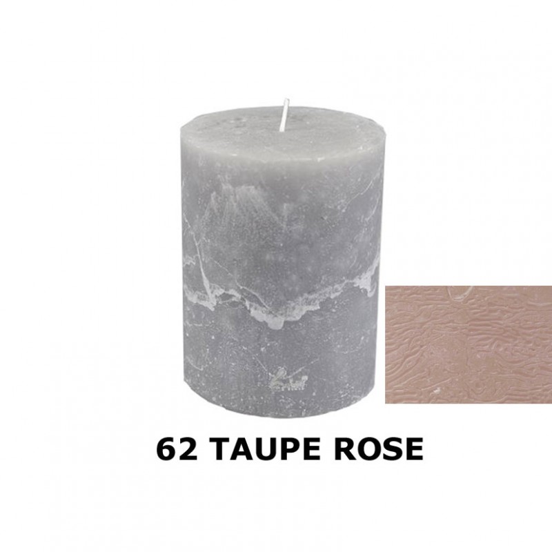 Rustic candle 13xd10cm -taupe rose