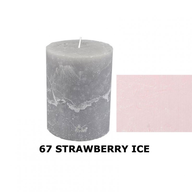 Rustic candle 13xd10cm -strawberry ice