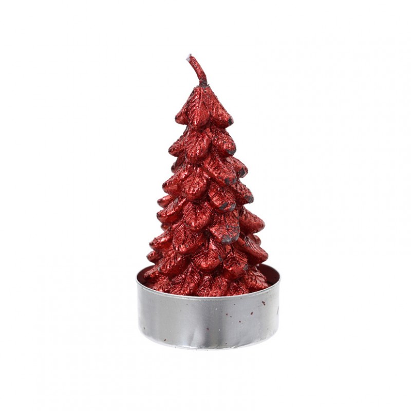 Candela tealight albero 4pz - red