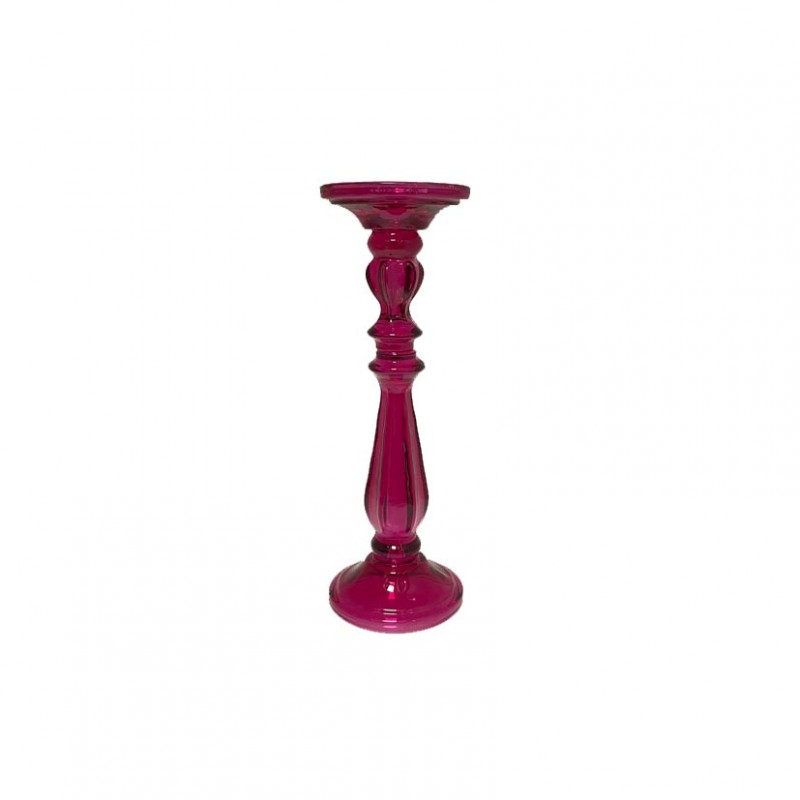 Candelabro vetro d10 h28,5 - fucsia