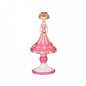 CANDELABRO POLYRES.DONNA 17X17 H37-pink