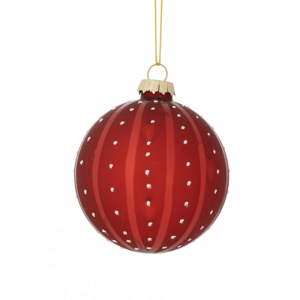 SFERA VETRO DOTS D12cm - rosso