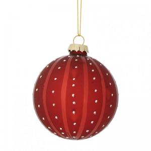 SFERA VETRO DOTS D15cm - rosso