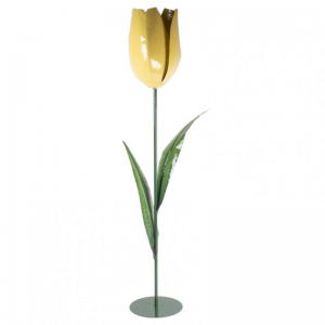 FIORE METALLO 35X21 H121cm - giallo