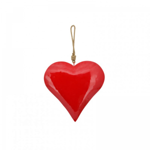 CUORE METALLO DA APP. 12,5cm - rosso