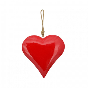 CUORE METALLO DA APP. 15cm - rosso