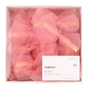 FIOCCO ORGANZA 6/8cm 50pz - marble rosa