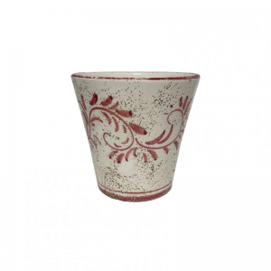 VASO TERRACOTTA SMALT. DEC. H16 -rosso