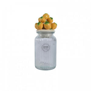 BARATTOLO VETRO TAPPO LIMONI D11 H27cm