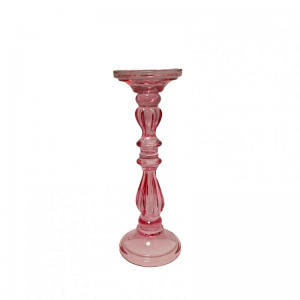 CANDELABRO VETRO D10 H28,5 - rosa