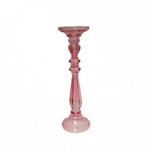 CANDELABRO VETRO D10 H34 - rosa