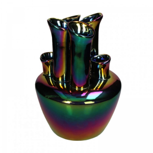 VASO PORCELLANA D22 H30cm - iridescente