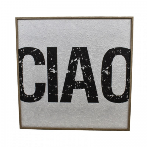 QUADRO CARTA CIAO 77X3X77cm - ivory