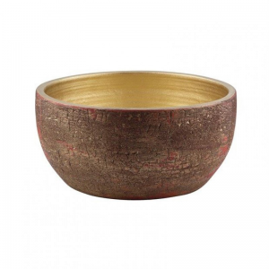 BOWL CERAMICA D28 H13 CM - rosso dorato