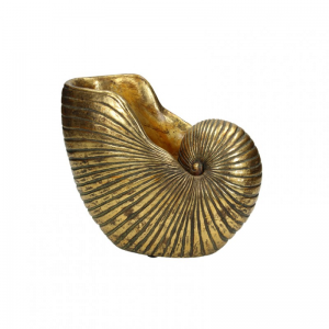 VASO NAUTILUS RESINA 24,8X13X19cm - gold